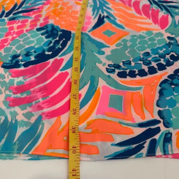 LILLY PULITZER Palm Pineapple Long Maxi Pink Orange Blue Skirt Floral size M - Picture 8 of 16